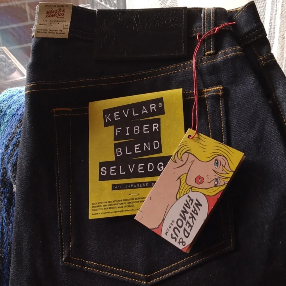14oz.,JAPANESE DENIM,,38.w.mid rise tapered leg. - Picture 2 of 5
